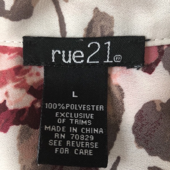 Rue 21 polyester rose laden 3/4 sleeve tunic size L - Picture 5 of 6